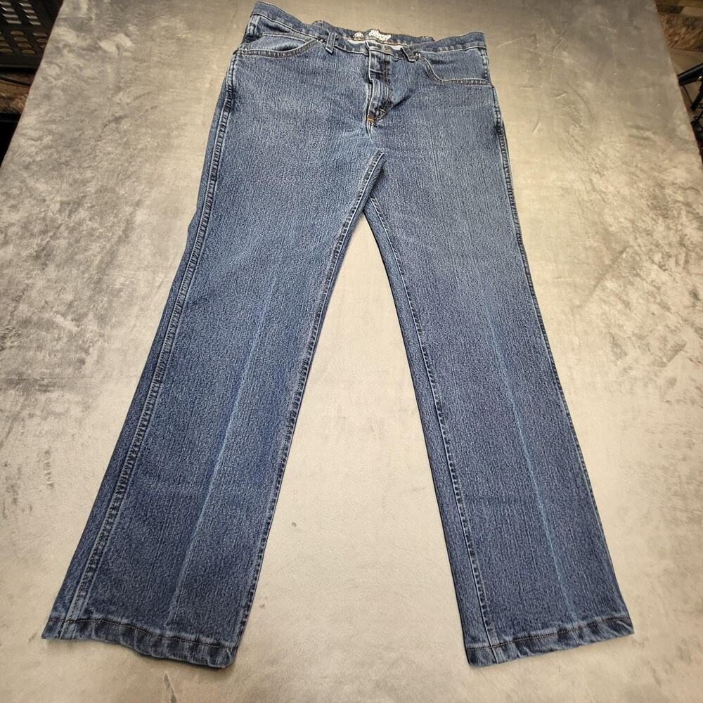 Vintage Wrangler‎ Jeans Mens 35x29 Blue Advanced Comfort Slim Straight Leg Denim